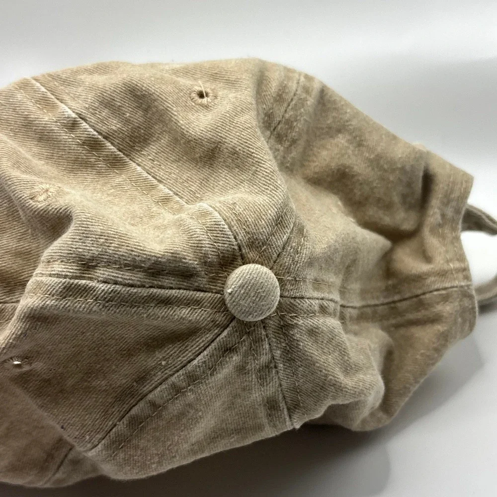 Vintage Hat Triangle Martha's Vineyard Tan Cotton Lighthouse Embroidered Cap